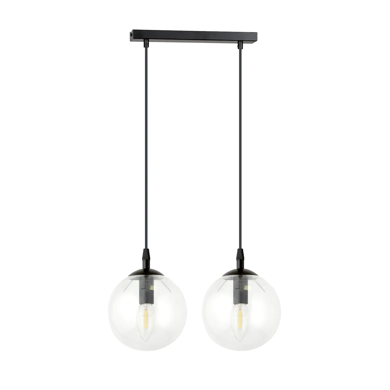 Lampa wisząca COSMO 2 czarny transparentny