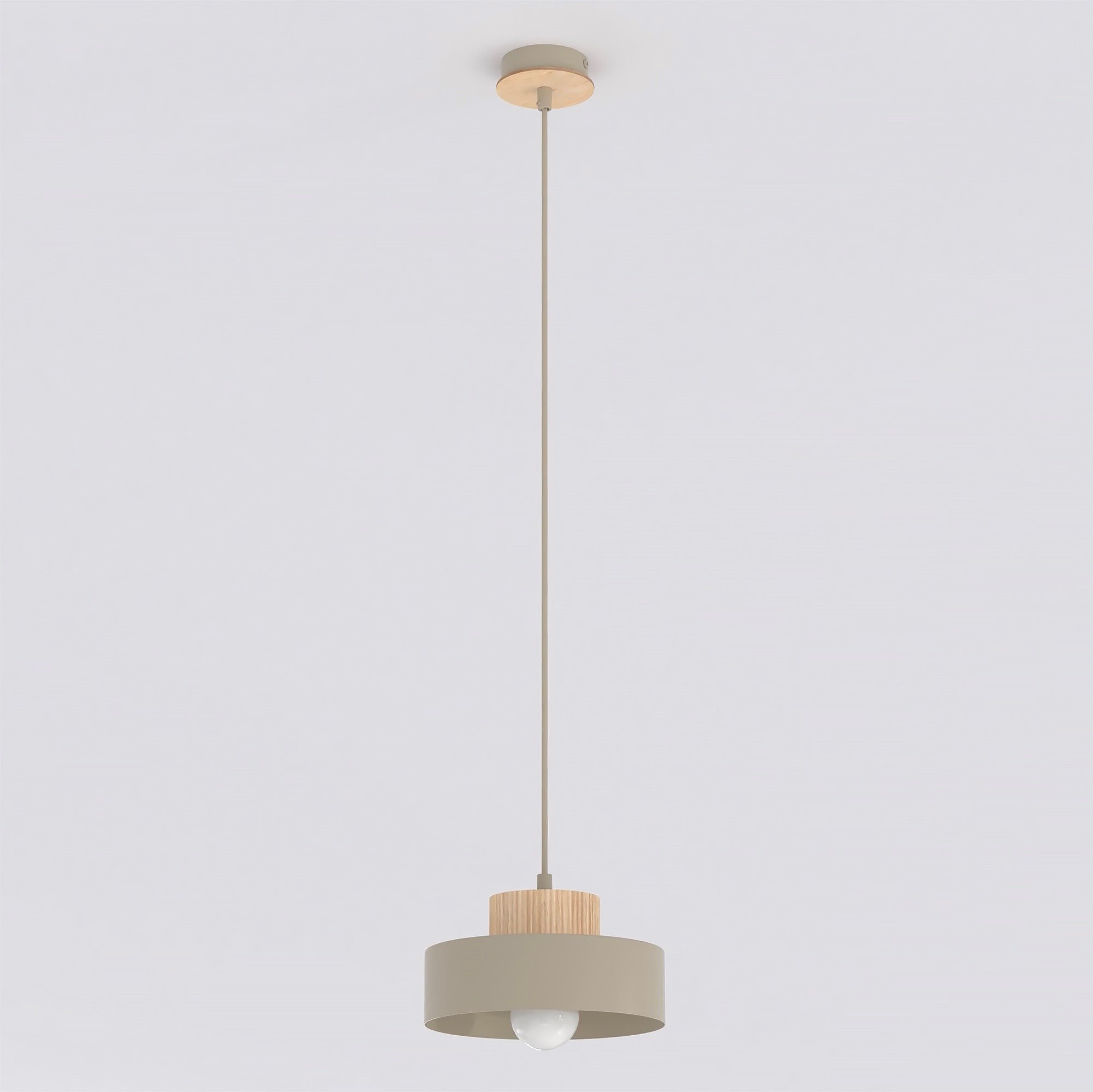 Lampa wisząca z dwuwarstwowym kloszem KIVI 1S beżowy naturalny Lampa wisząca z dwuwarstwowym kloszem KIVI 1S beżowy naturalny