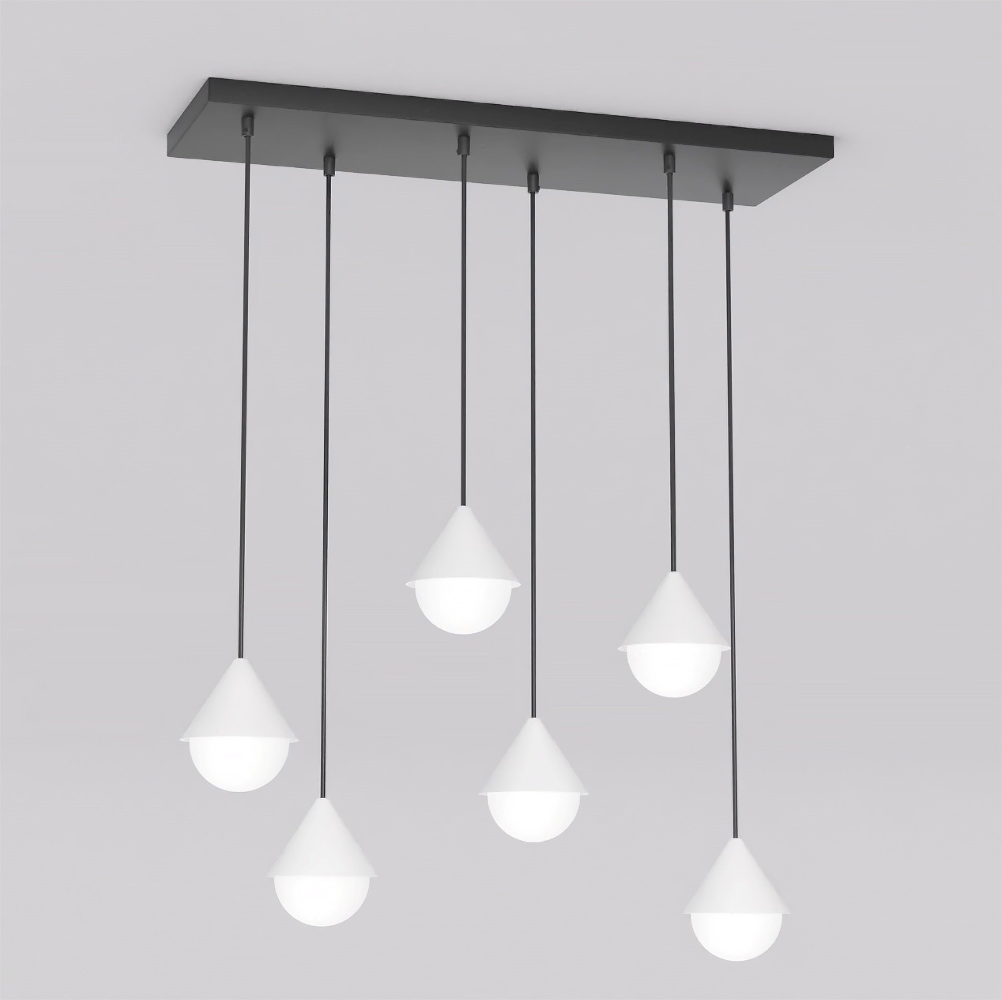 Lampa wisząca GIRO 6 czarny biały