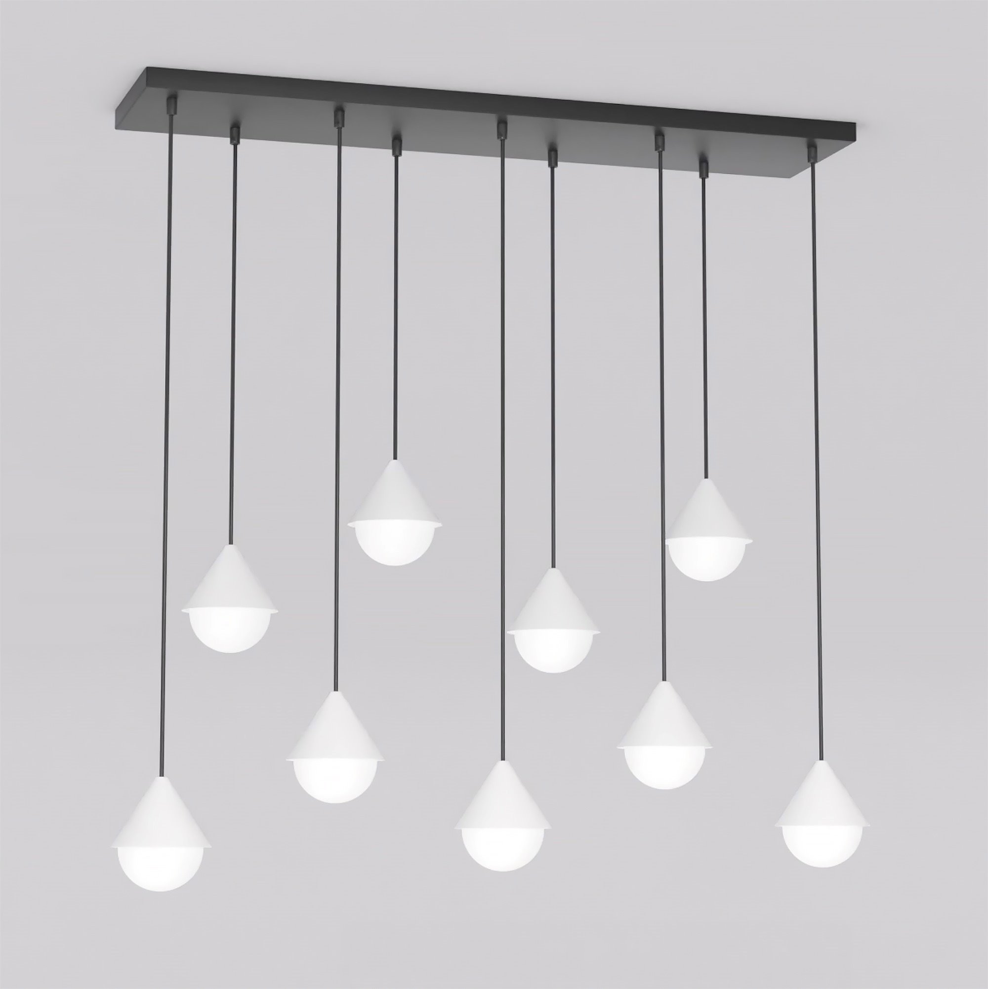 Lampa wisząca GIRO 9 czarny biały