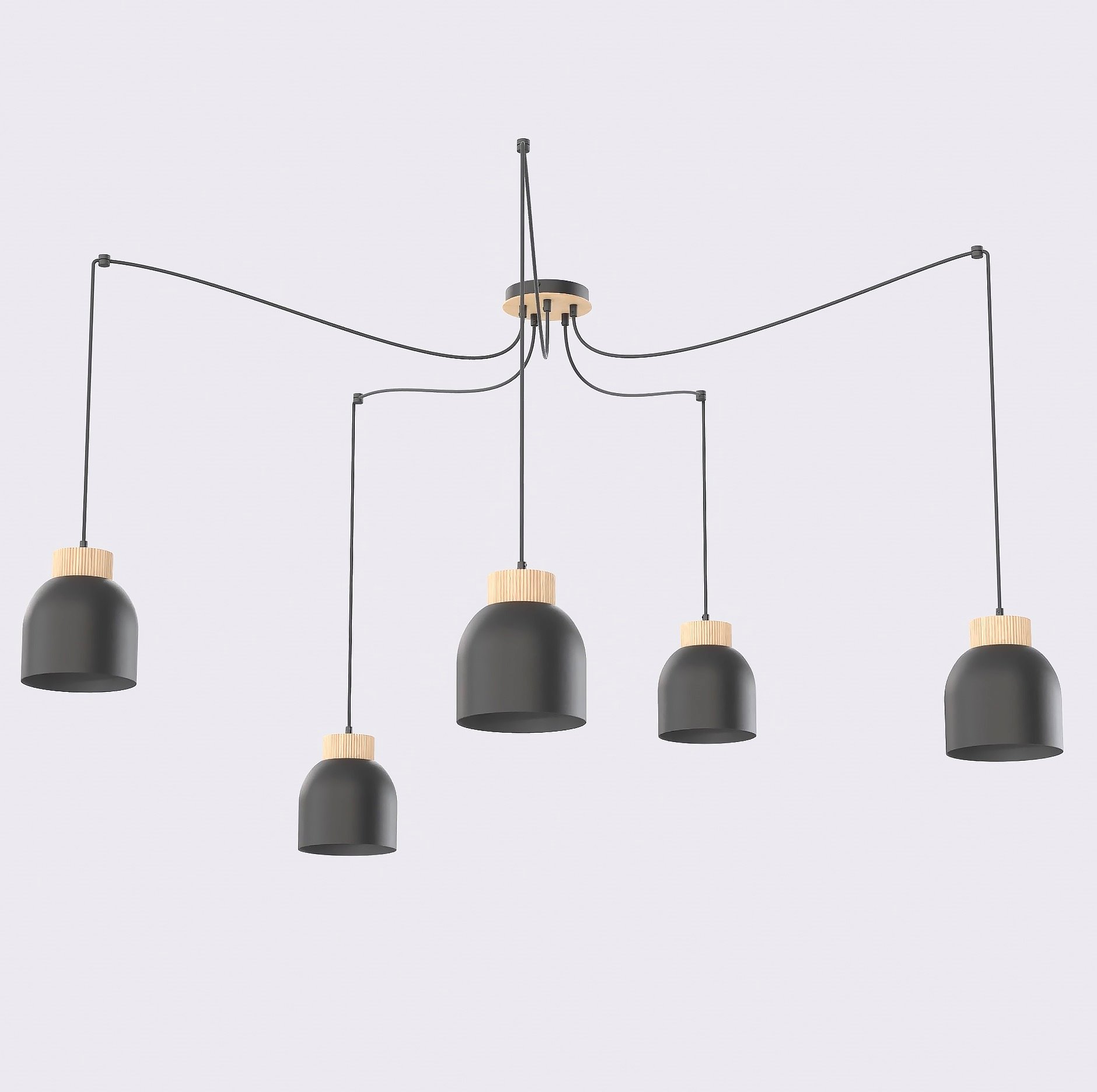 Lampa wisząca KRU 5 BLACK czarna