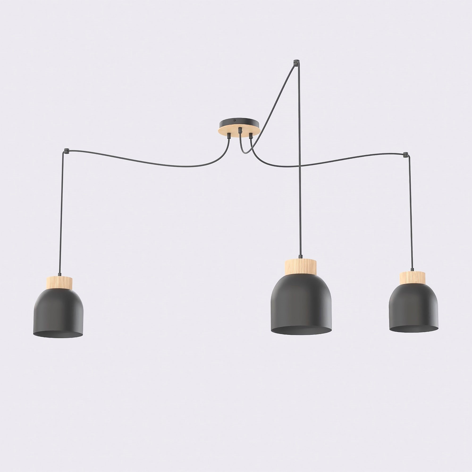 Lampa wisząca KRU 3 BLACK czarna