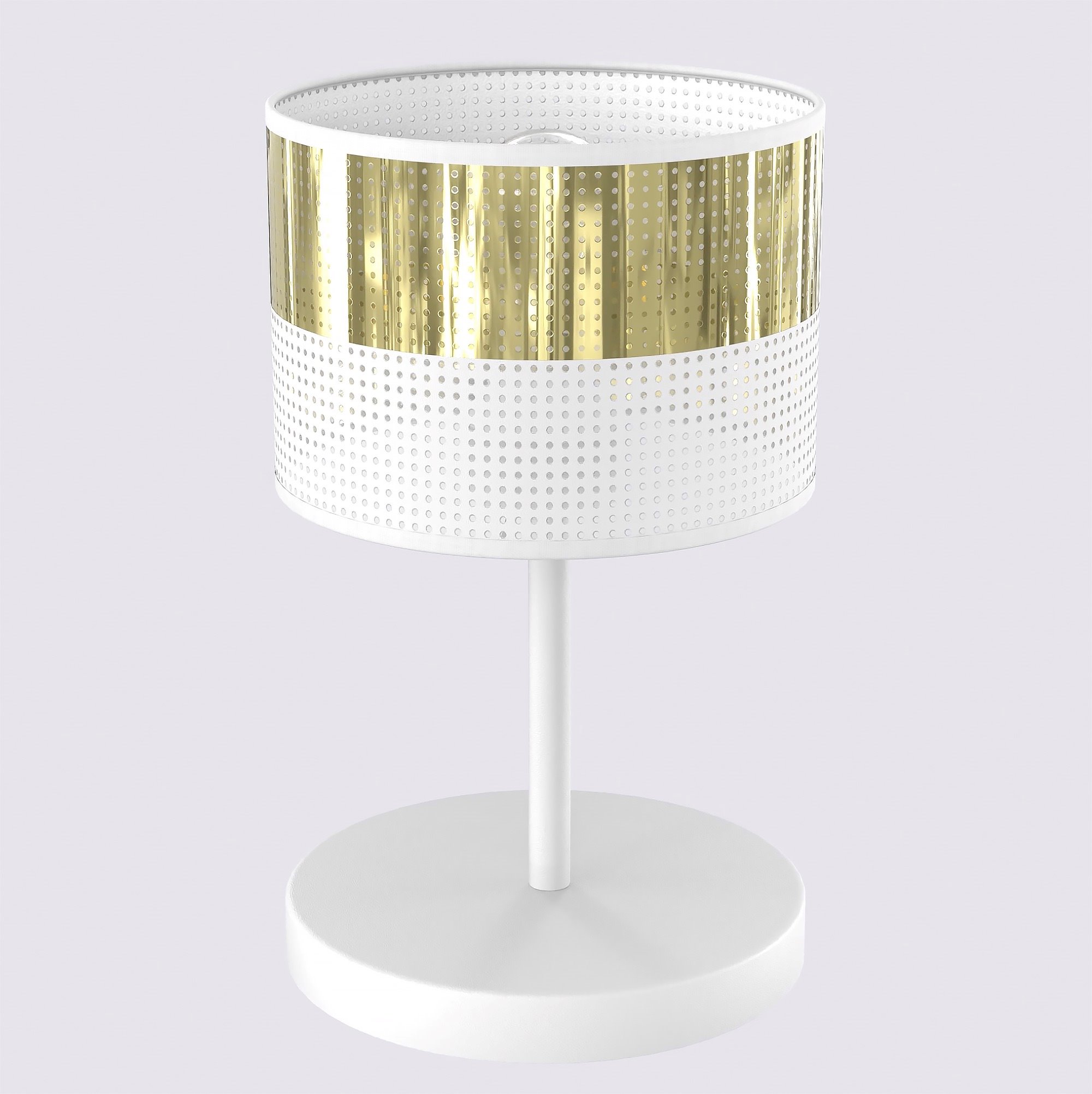 Lampa stołowa LUX LN1 WH GOLD z abażurem biała złota Lampa stołowa LUX LN1 WH GOLD z abażurem biała złota
