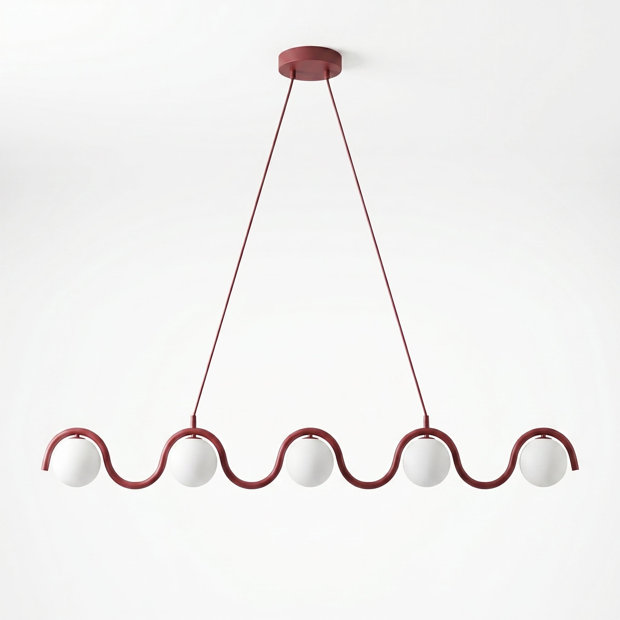 Falista lampa wisząca SINUS 5 burgund