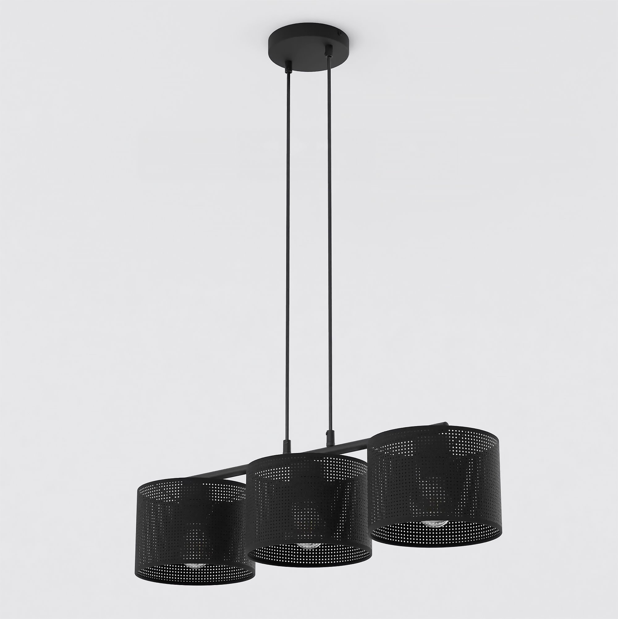 Lampa wisząca LUX 3 BLACK z abażurem czarna