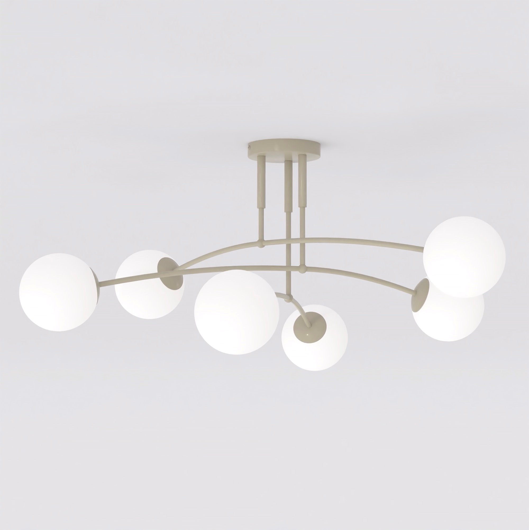 Lampa sufitowa PREGOS 6 MOKKA OPAL  beżowa biały