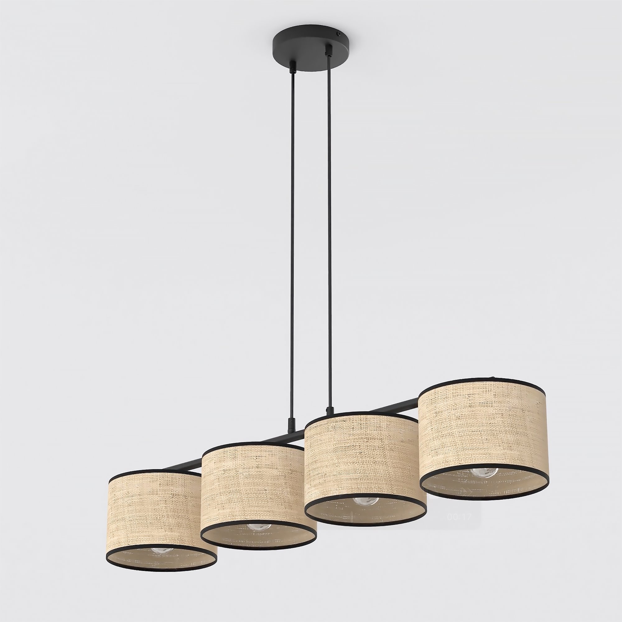 Lampa wisząca ECO 4 rattan czarny