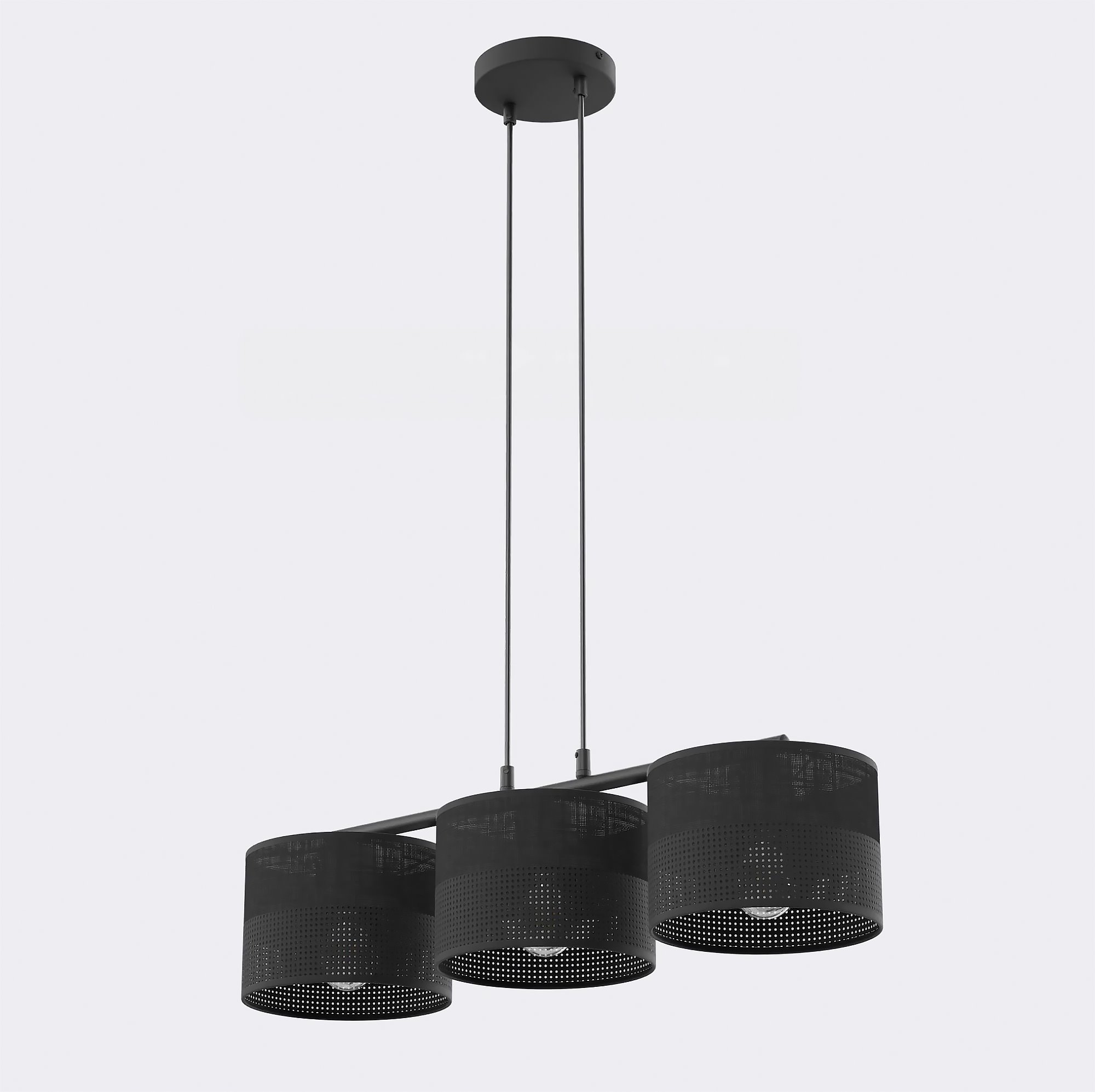 Lampa wisząca KARBON 3 BLACK z abażurami czarna Lampa wisząca KARBON 3 BLACK z abażurami czarna