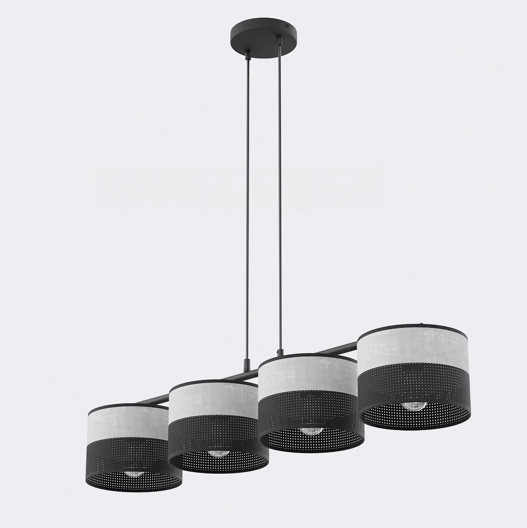 Lampa wisząca KARBON 4 BL GRAY z abażurami czarna szara Lampa wisząca KARBON 4 BL GRAY z abażurami czarna szara