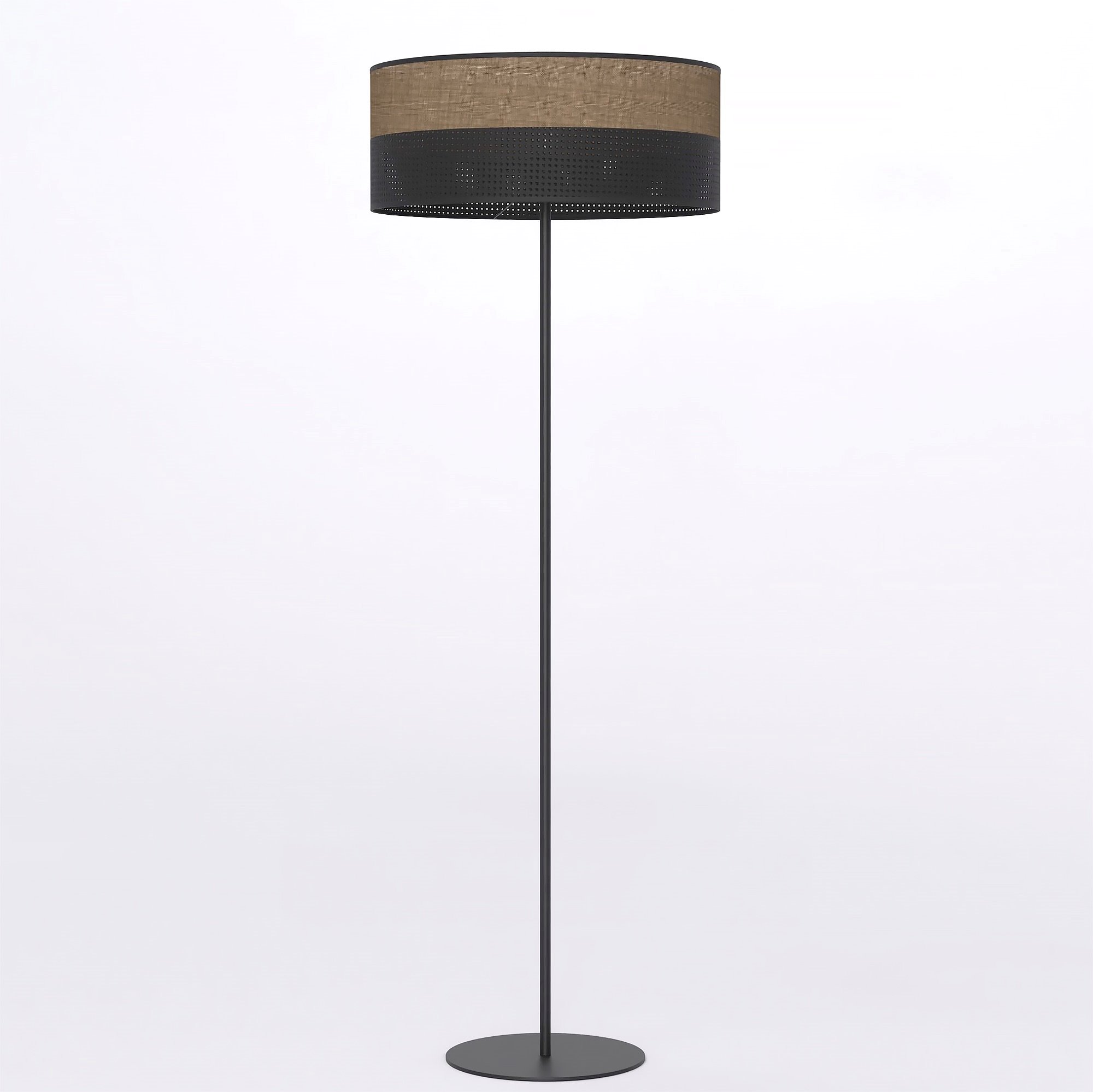 Lampa podłogowa KARBON LP1 BL BROWN z abażurem brązowa czarna
