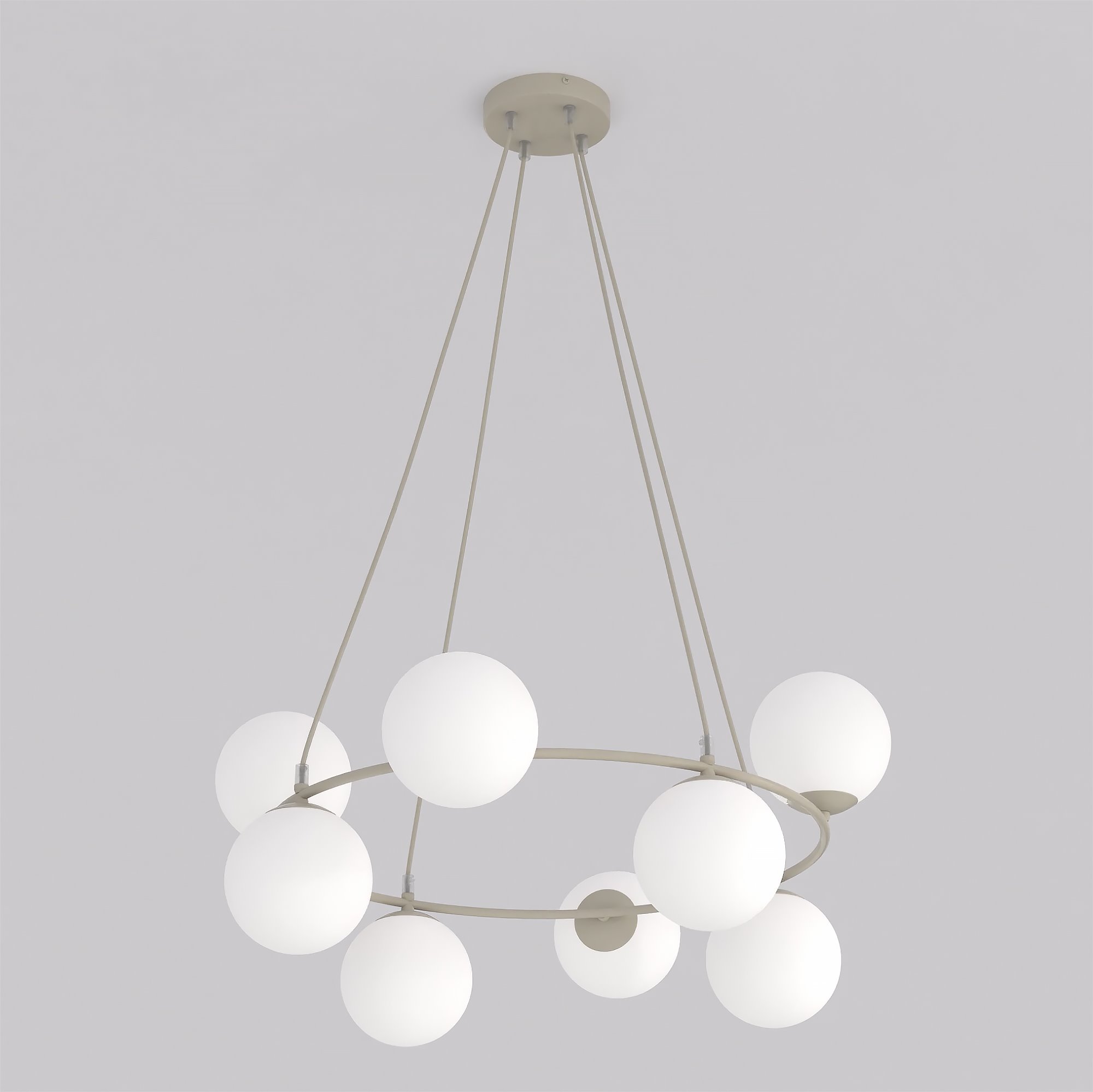 Lampa wisząca AZURA 8 MOKKA OPAL beżowa biała