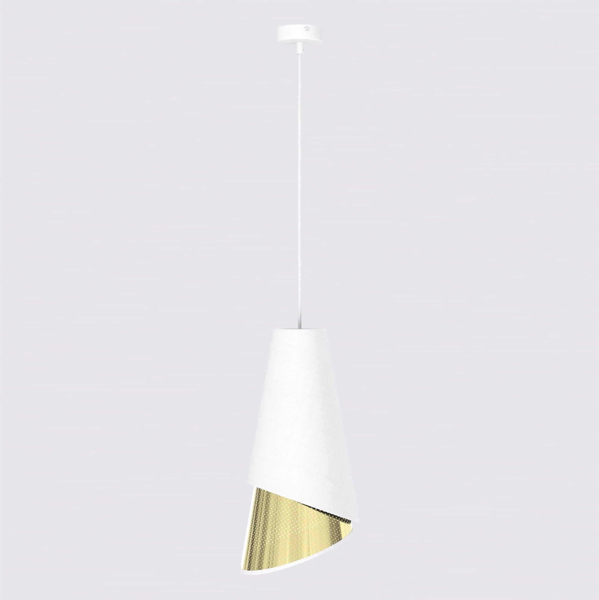 Lampa wisząca z perforowanym kloszem MODA 1 złoty biały Lampa wisząca z perforowanym kloszem MODA 1 złoty biały