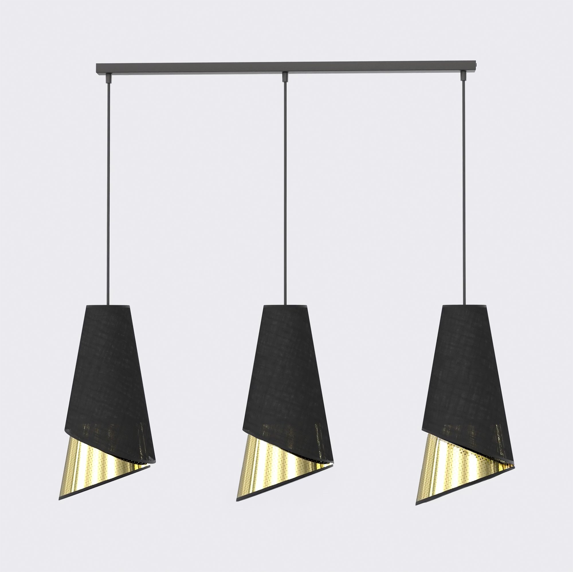 Lampa wisząca z perforowanym kloszem MODA 3 złoty czarny Lampa wisząca z perforowanym kloszem MODA 3 złoty czarny