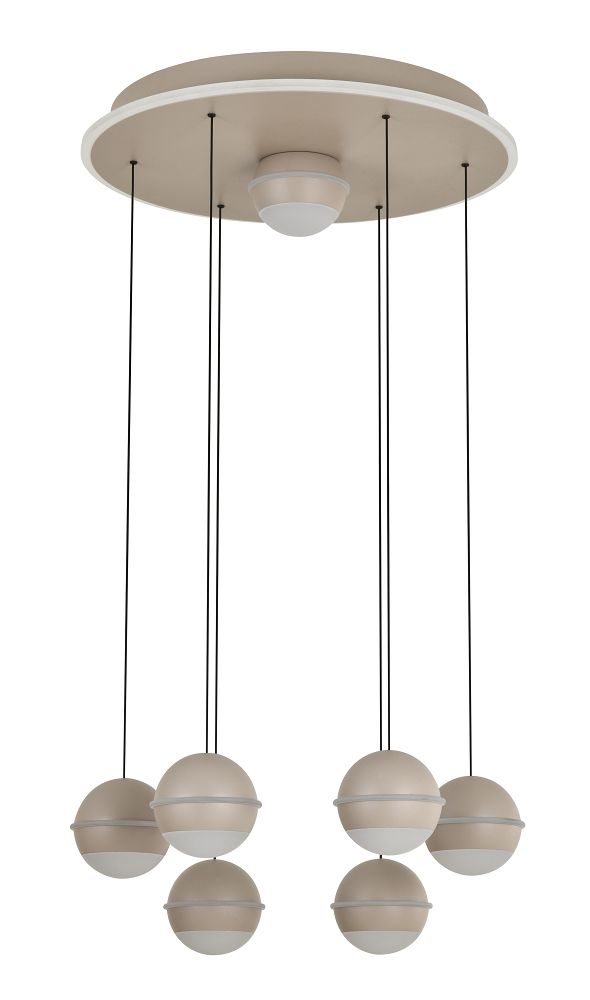 Lampa wisząca okrągła BIARRITZ 7 LED kaszmirowa