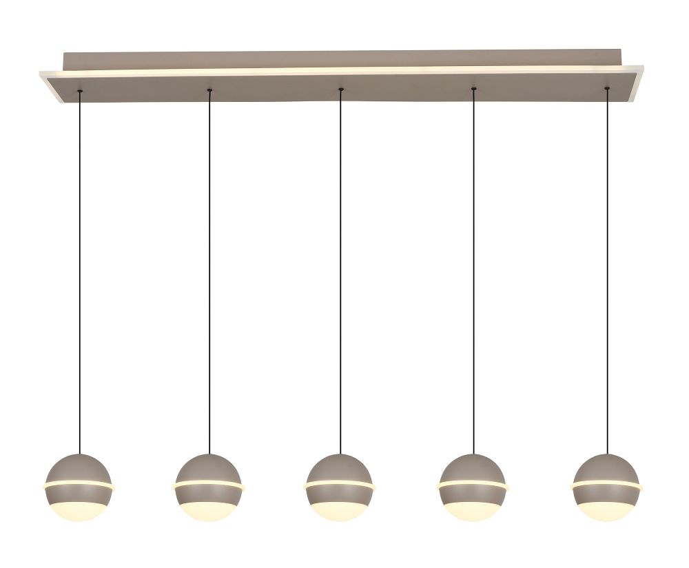 Lampa wisząca prosta BIARRITZ 5 LED kaszmirowa