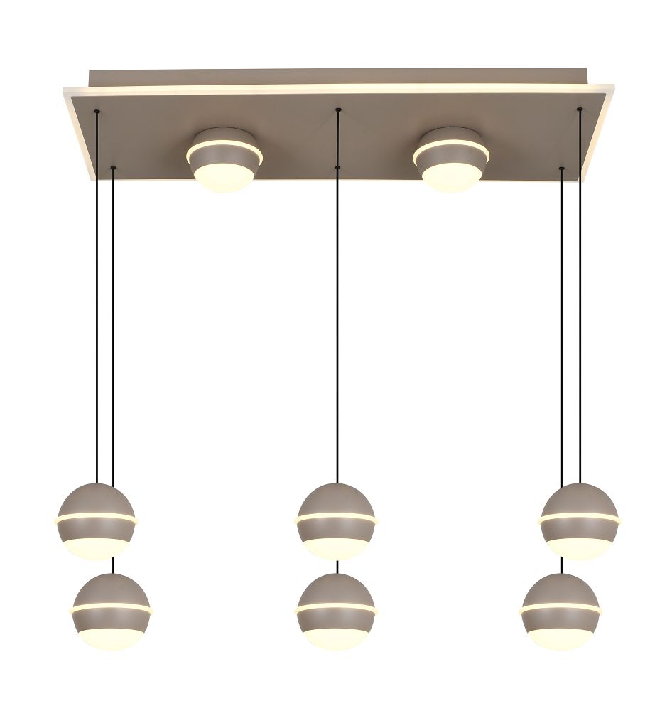 Lampa wisząca prostokątna BIARRITZ 8 LED kaszmirowa