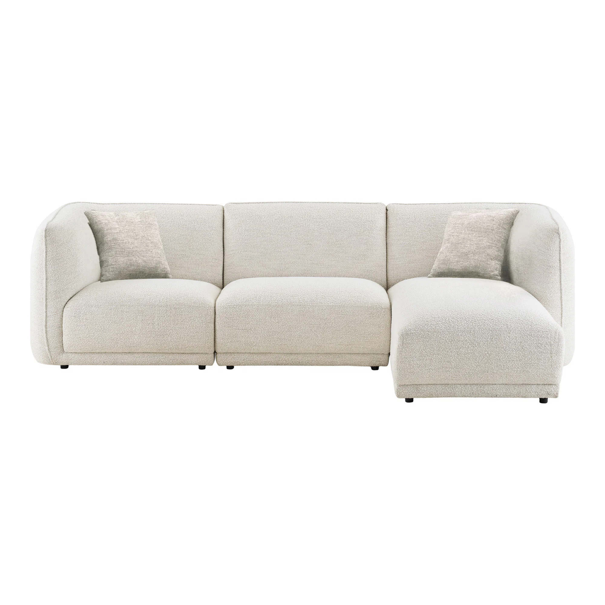 Narożnik nierozkładany NOOR P 276 cm 2 poduszki ecru