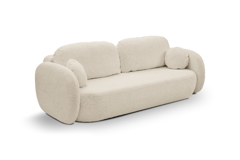 Sofa rozkładana z pojemnikiem OLIO SICURIO 238 cm beżowa