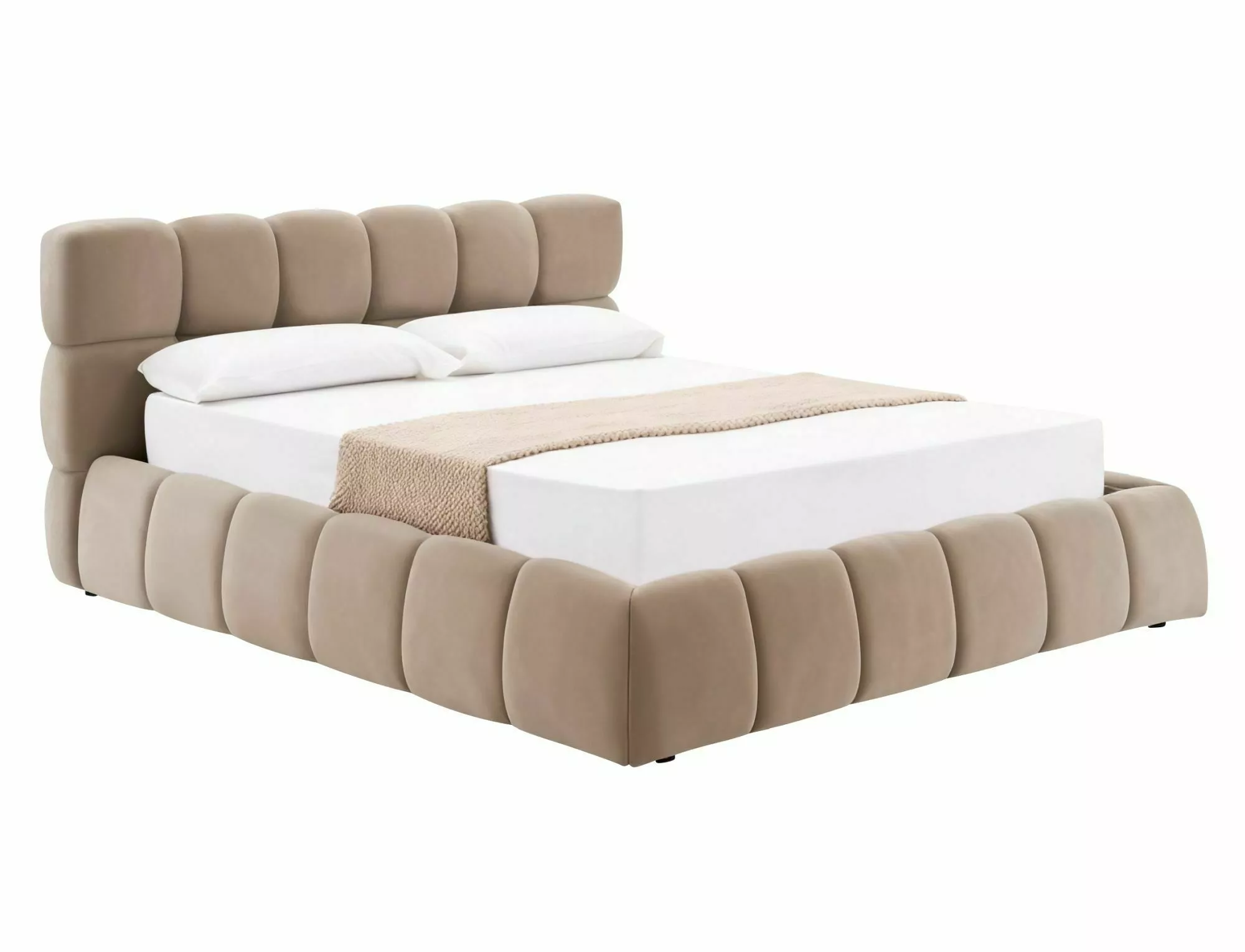 Łóżko z pojemnikiem PARMA VELVET 160x200 BLUVEL 40 ciemnobeżowe Łóżko z pojemnikiem PARMA VELVET 160x200 BLUVEL 40 ciemnobeżowe