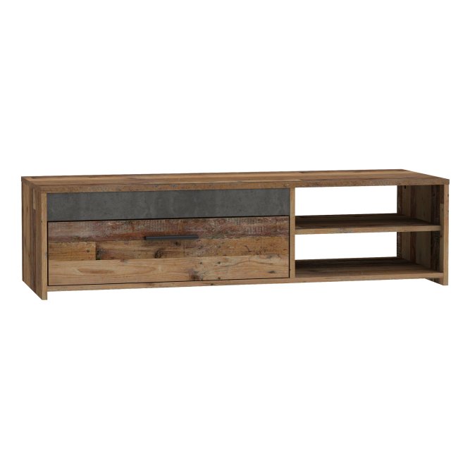 Szafka RTV CLIF z klapą i wnęką - old wood vintage, beton Szafka RTV CLIF z klapą i wnęką - old wood vintage, beton