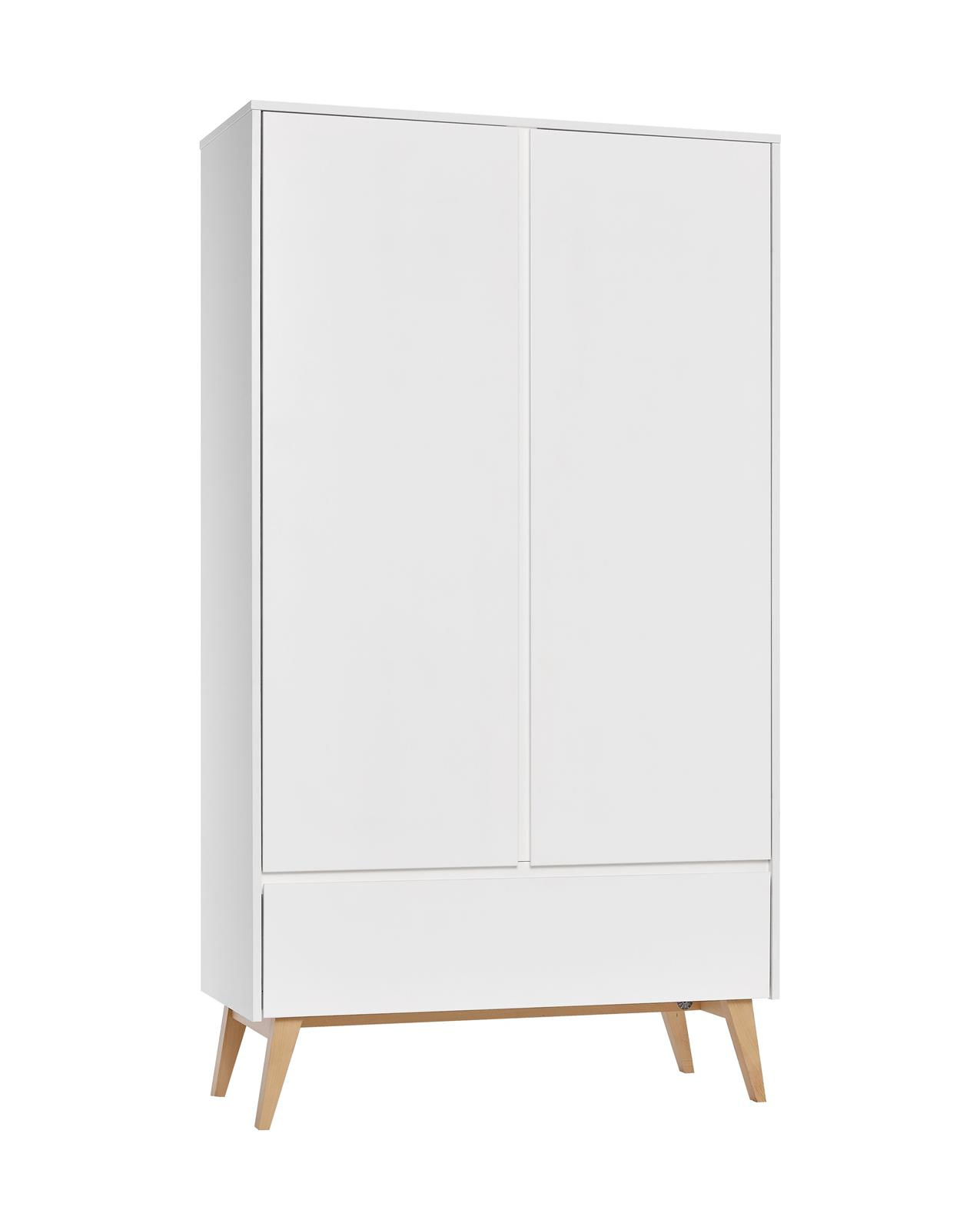 Szafa 2-drzwiowa z szufladą SWING 100x200 biała Szafa 2-drzwiowa z szufladą SWING 100x200 biała