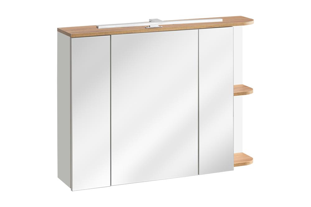 Szafka z lustrem 2-drzwiowa PLATINUM biała, dąb złoty craft 94x72x20cm Szafka z lustrem 2-drzwiowa PLATINUM biała, dąb złoty craft 94x72x20cm