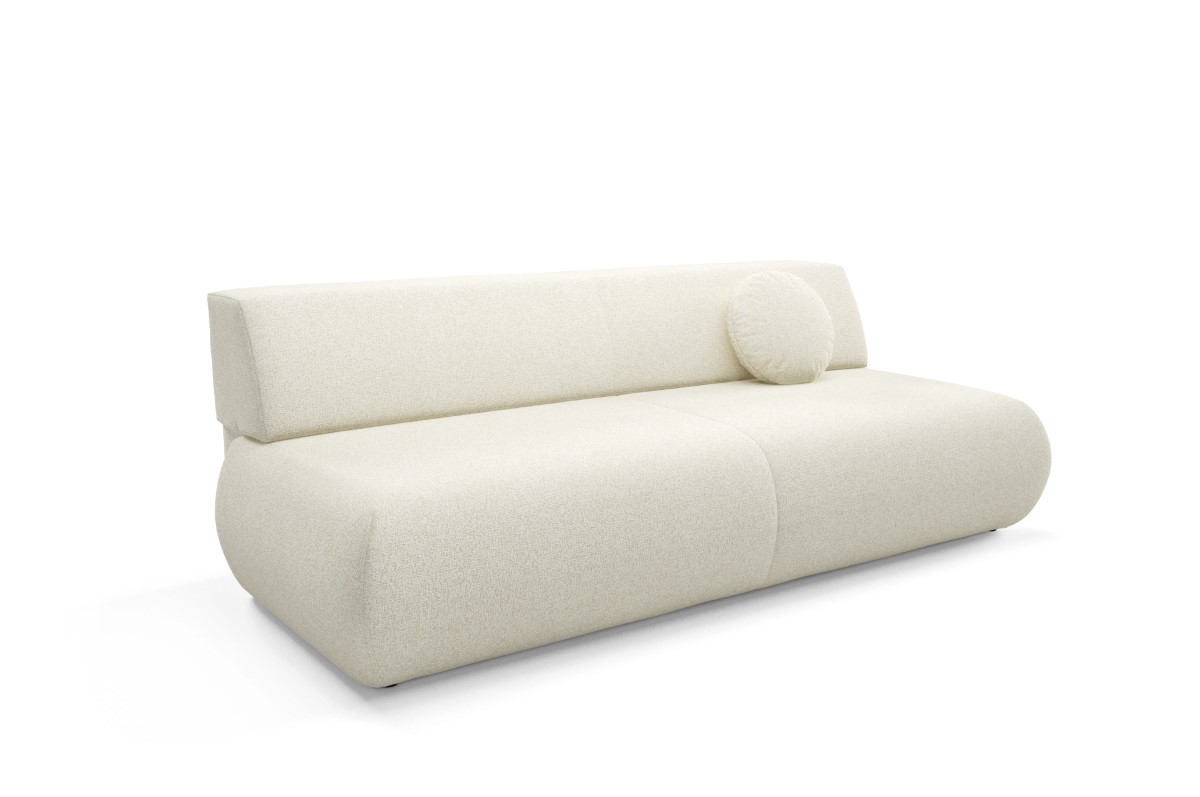 Sofa rozkładana z pojemnikiem PUENTE 214 cm kremowa