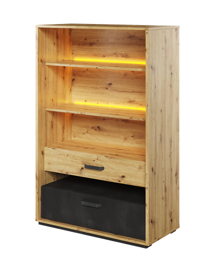 Regał LED Qubic QB-06 dąb artisan