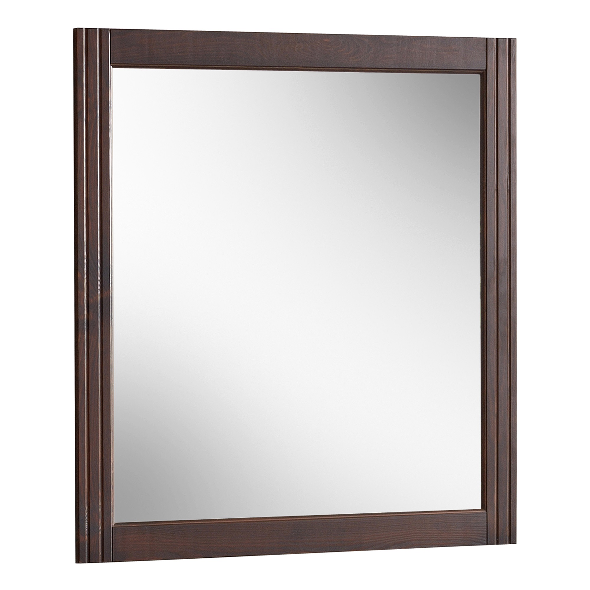 Lustro w drewnianej ramie RETRO ciemny brąz 80x73x3cm