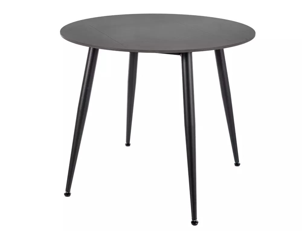 Stół jadalniany ceramiczny RION okrągły 90 cm czarny efekt marmuru Signal