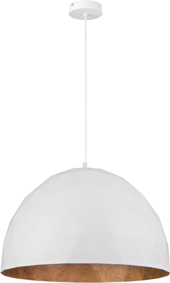 Lampa wisząca DIAMENT L biało-miedziana