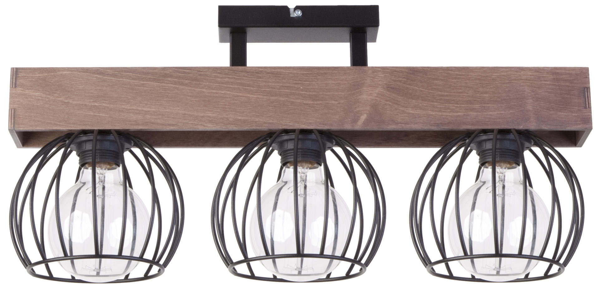 Lampa sufitowa/plafon MILAN 3 czarno-brązowy