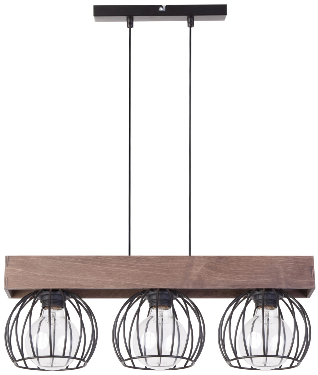Lampa wisząca MILAN 3 czarno-brązowa
