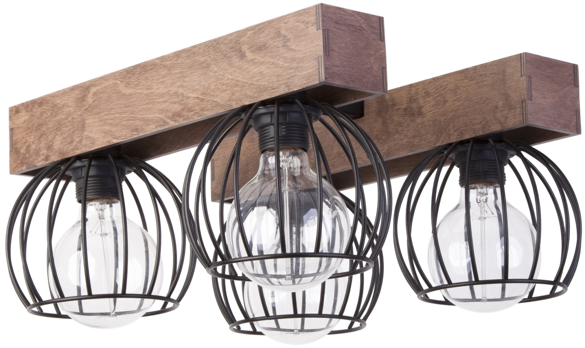 Lampa sufitowa/plafon MILAN 4 czarno-brązowy