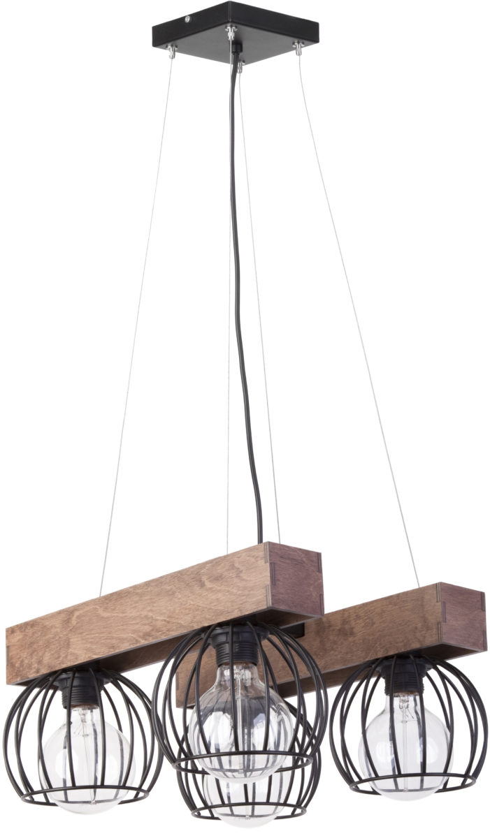 Lampa wisząca MILAN 4 czarno-brązowa