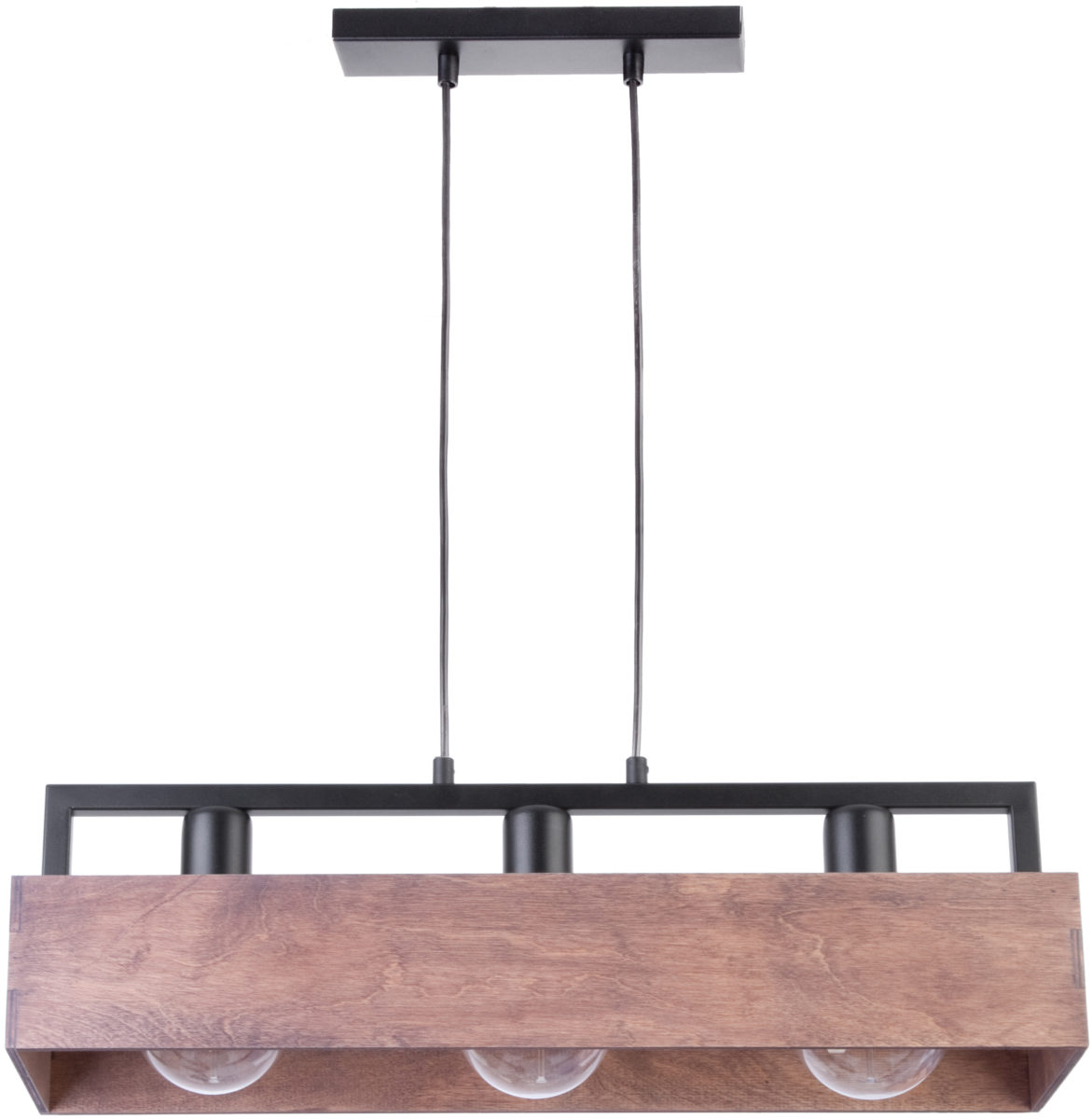Lampa wisząca DAKOTA 3 czarno-brązowa