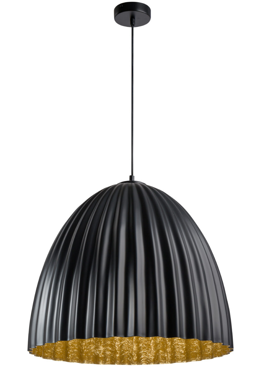 Lampa wisząca TELMA 70 czarno-złota ryflowana