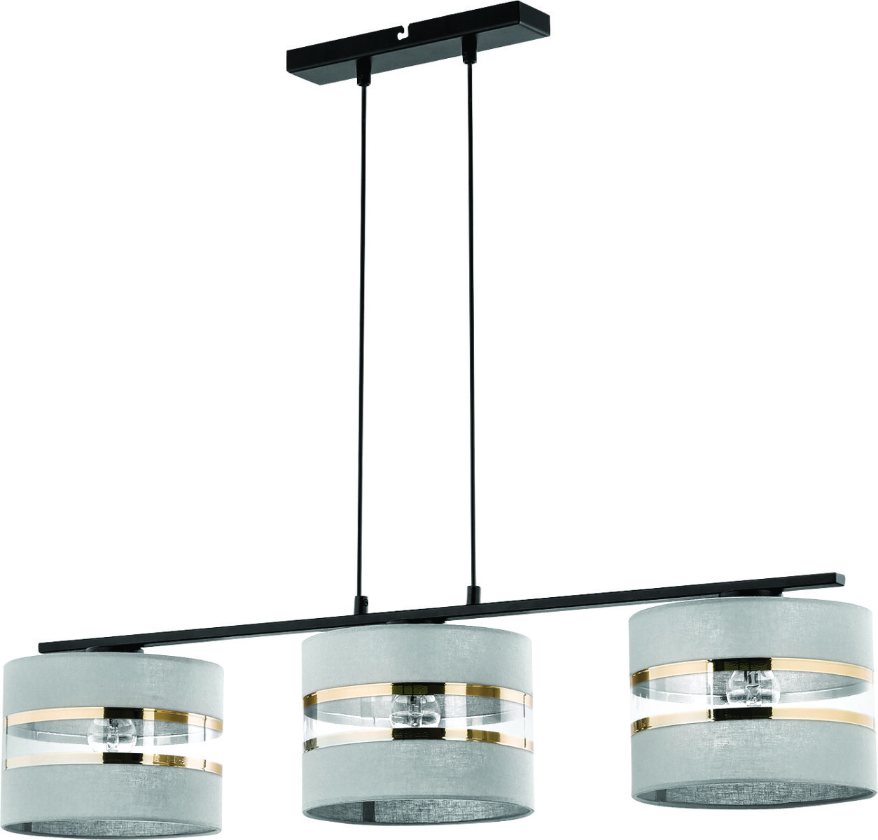 Lampa wisząca SARA 3 szaro-złota