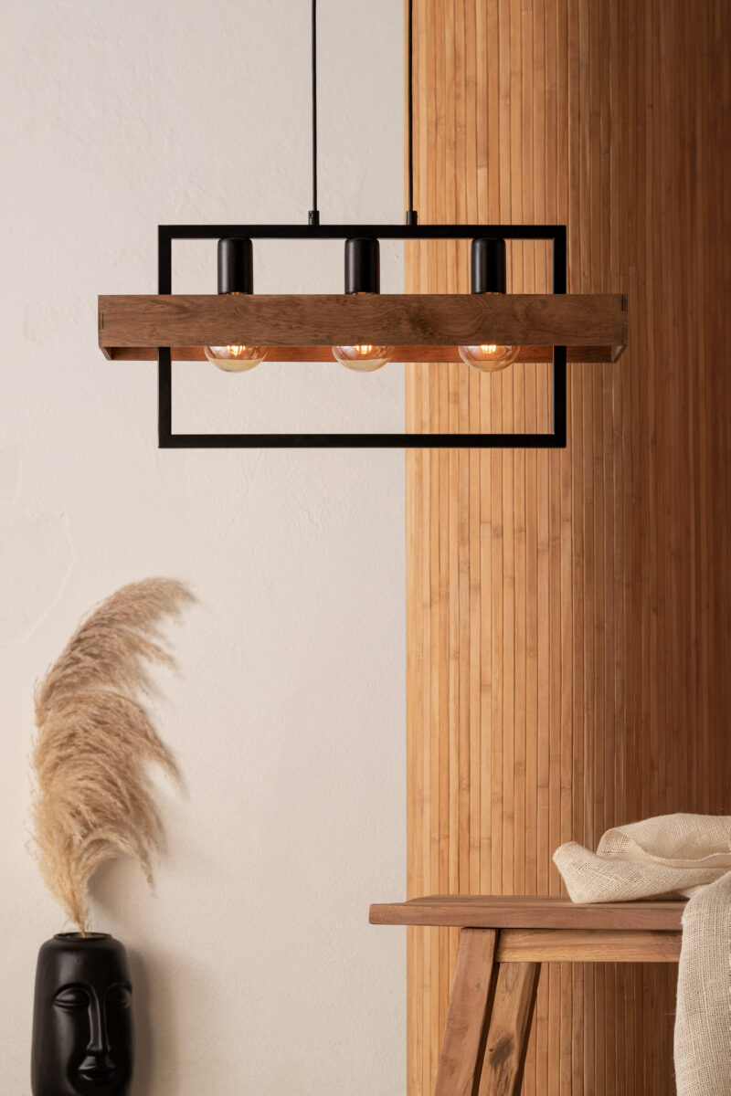 Lampa wisząca ROBIN 3 czarno-brązowa