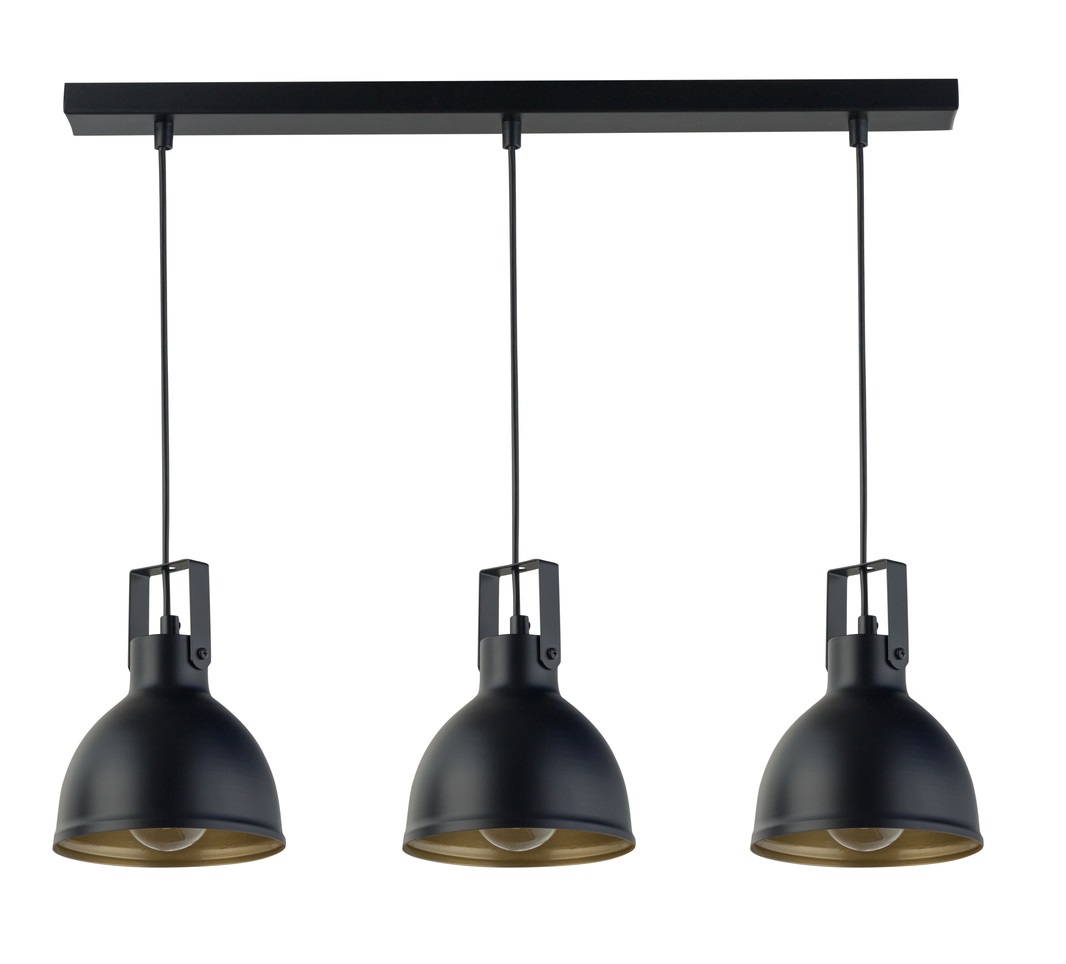 Lampa wisząca MARS 3 czarno-złota