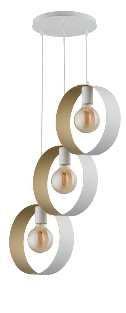 Lampa wisząca HAPPY 3 biało-złota Lampa wisząca HAPPY 3 biało-złota