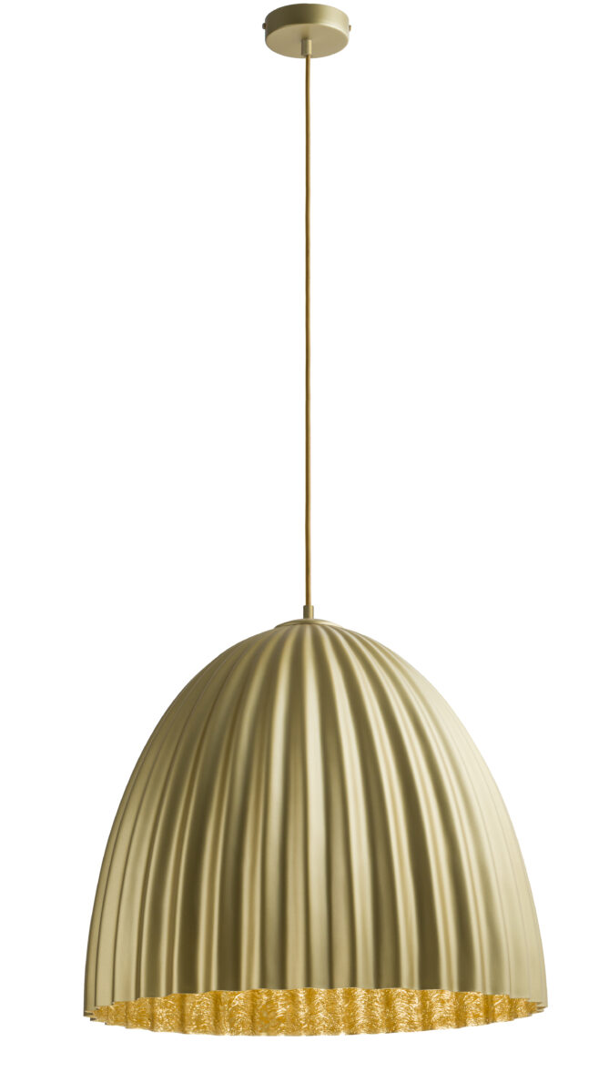 Lampa wisząca TELMA 50 złota ryflowana