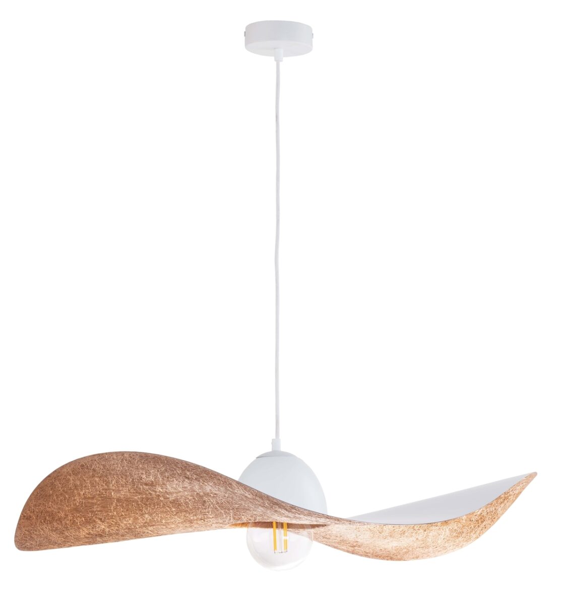 Lampa wisząca KAPELLO L biało-miedziana