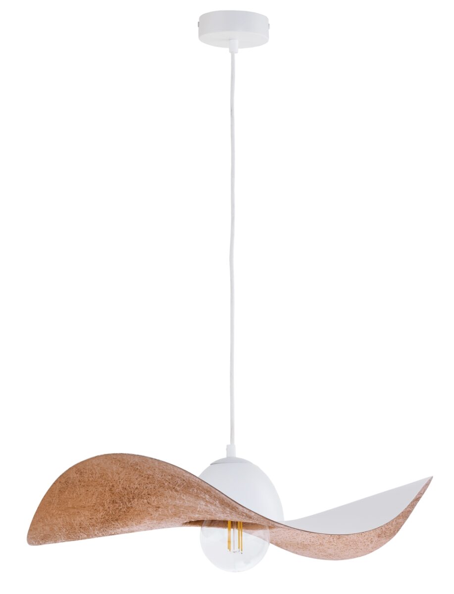 Lampa wisząca KAPELLO M biało-miedziana