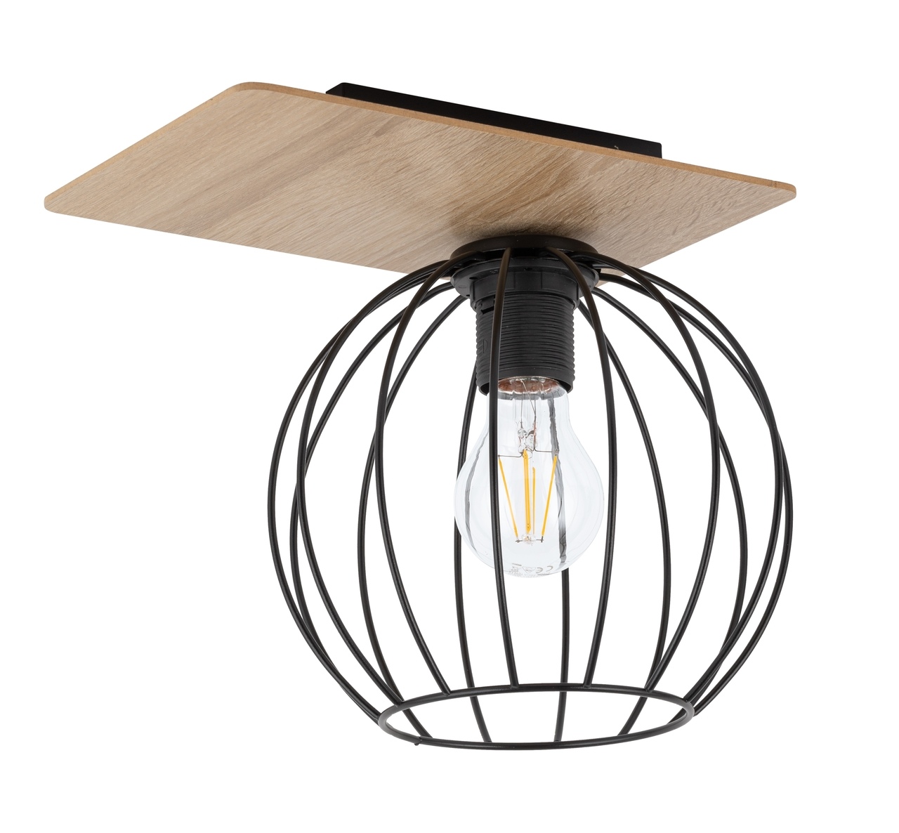 Lampa sufitowa/plafon CYBER 1 prostokąt brązowo-czarny