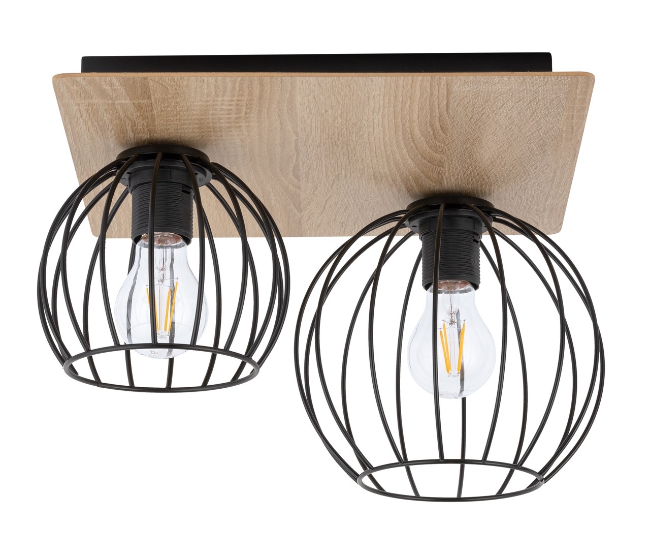 Lampa sufitowa/plafon CYBER 2 prostokąt brązowo-czarny