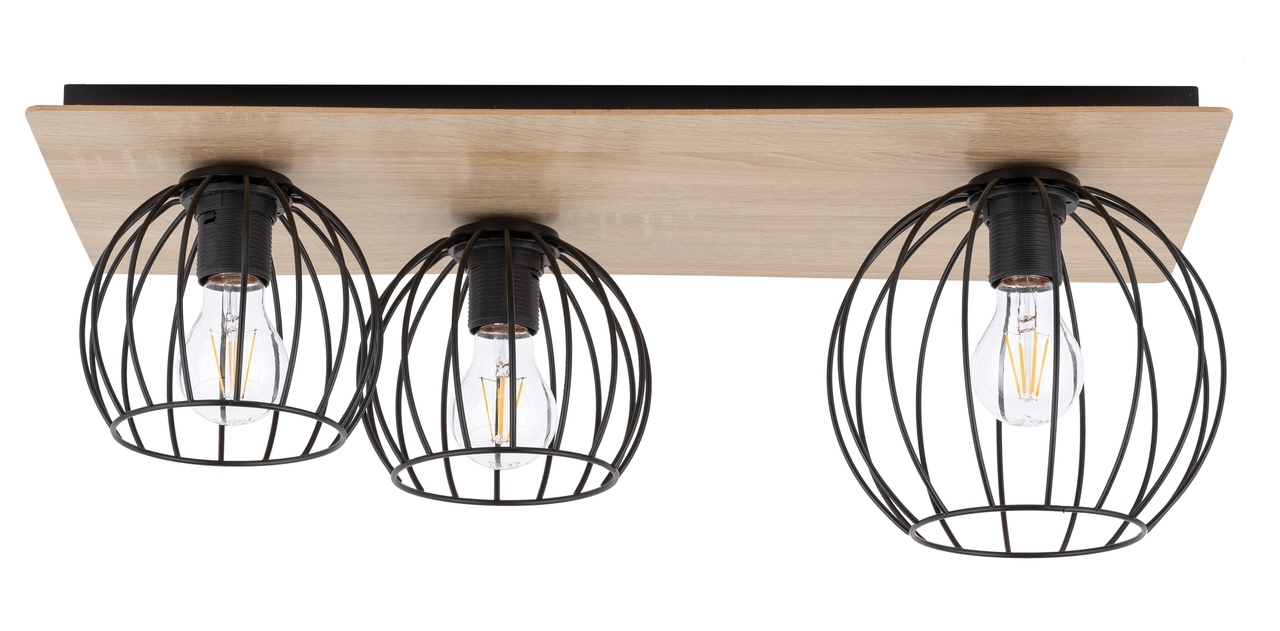 Lampa sufitowa/plafon CYBER 3 prostokąt brązowo-czarny