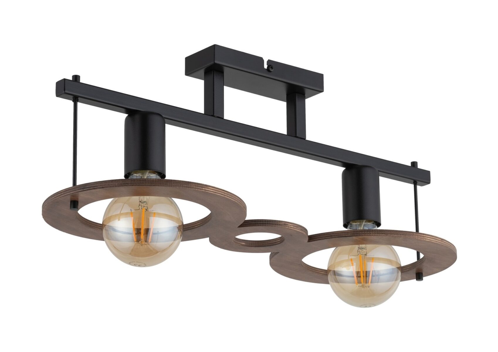 Lampa sufitowa COFFEE 2 czarno-brązowa Lampa sufitowa COFFEE 2 czarno-brązowa