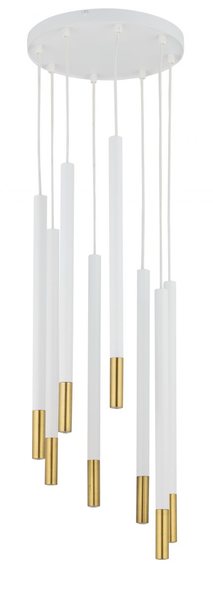 Lampa wisząca SOPEL DUE 8 biało-złota Lampa wisząca SOPEL DUE 8 biało-złota