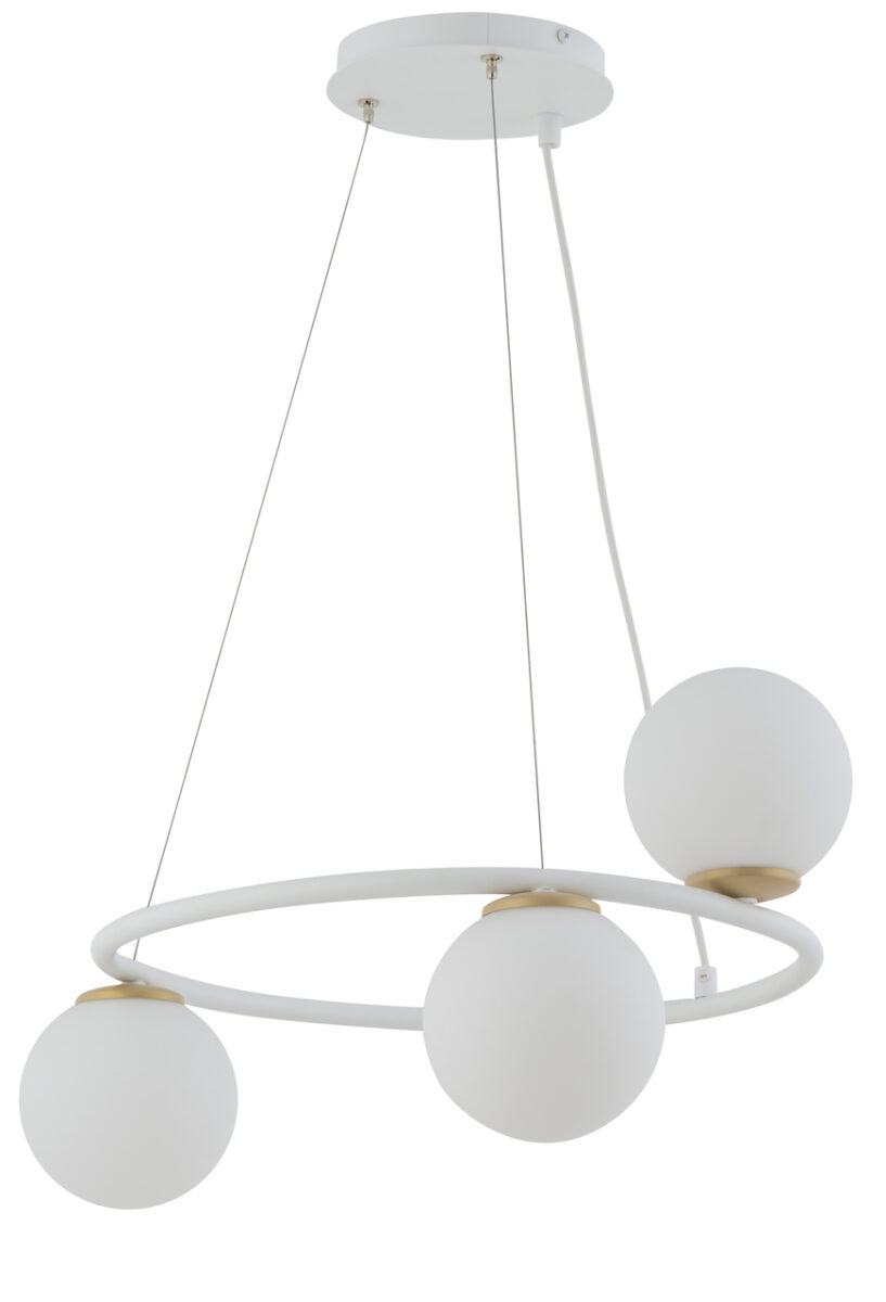 Lampa wisząca GAMA 3 koło biało-złota